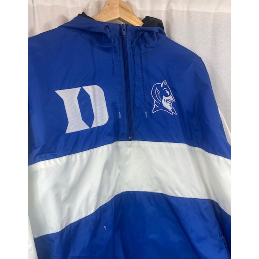 Vintage 90s Duke Blue Devils Windbreaker Pullover Hoodie 1/4 Zip Adult sz XL